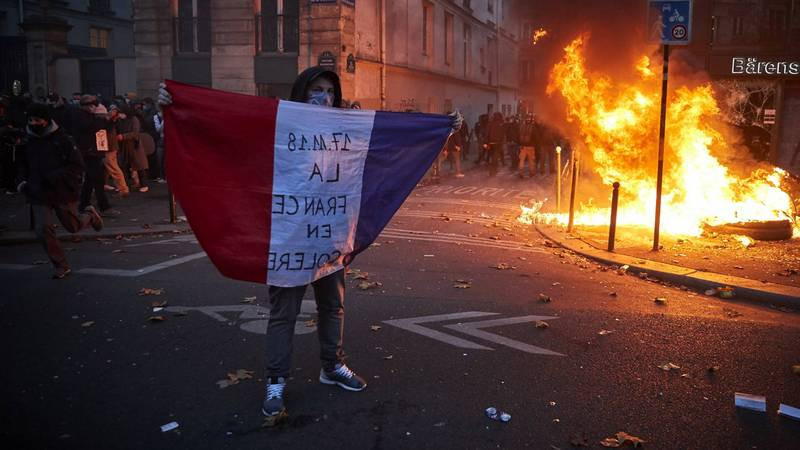 Al menos 100 detenidos en Francia tras nueva noche de protestas ante reforma de pensiones